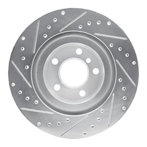 BMW X3 Brake Rotor (1) - Rear Right - R1 Concepts - Drilled & Slotted - Silver - `11-`18
